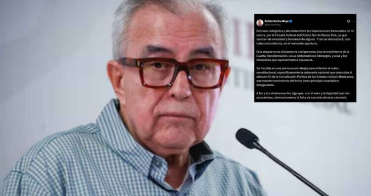 Rubén Rocha rechaza las acusaciones en su contra por parte de la Fiscalía Federal de Nueva York