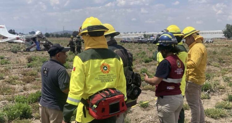 Se desploma avioneta en Huejotzingo, Puebla, y deja al menos tres personas sin vida