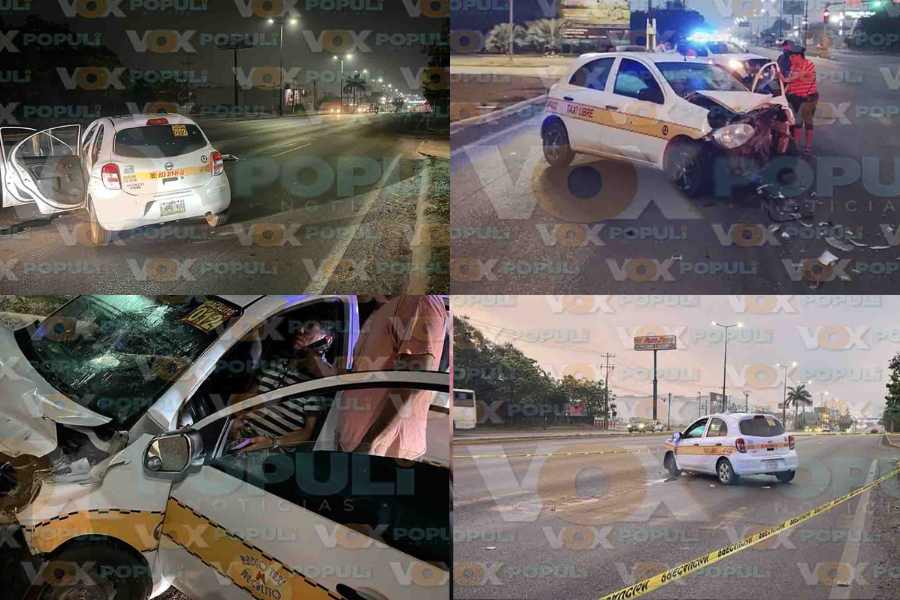 Taxista resulta herido tras chocar contra la parte trasera de un tráiler en Altamira, Tamaulipas