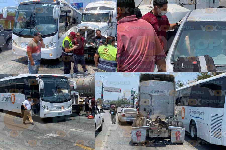 Tráiler provoca choque múltiple en Avenida de la Industria, en Altamira, Tamaulipas