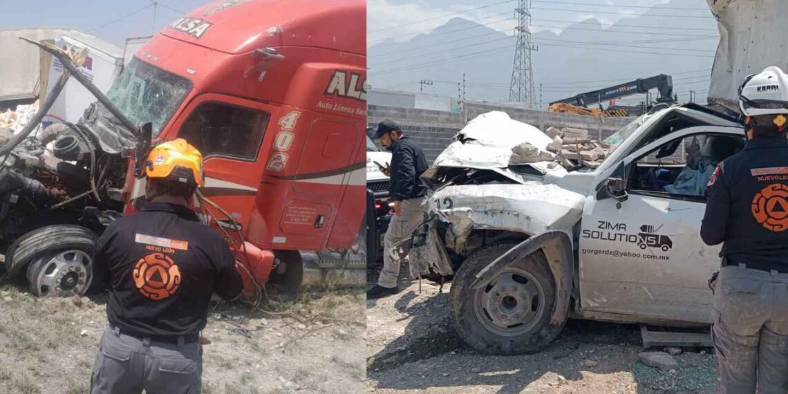 Fuerte choque múltiple en Santa Catarina deja un muerto hoy