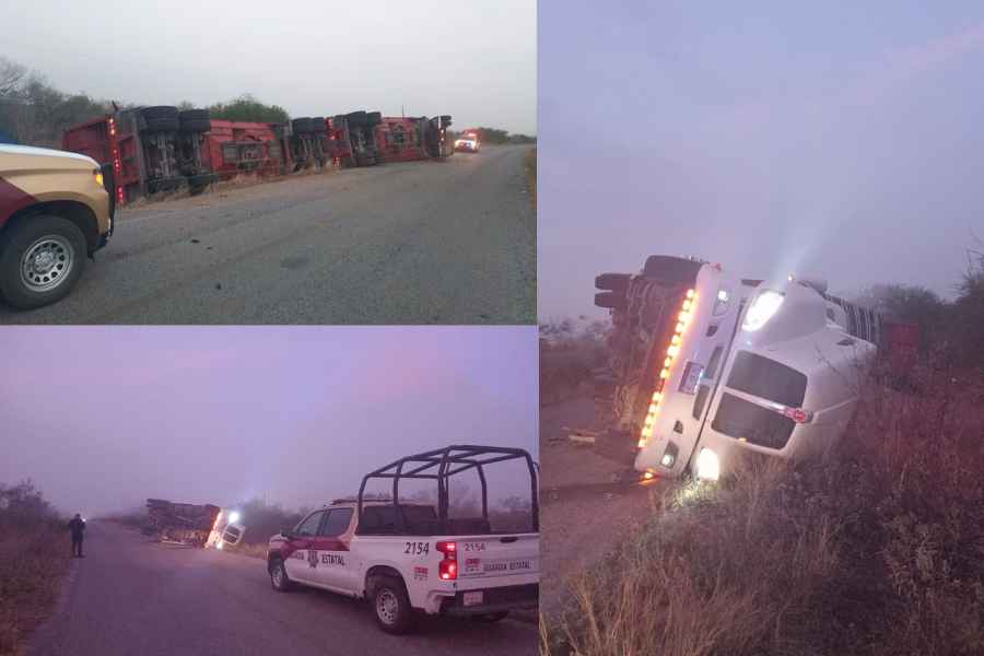 Volcadura de tráiler provoca cierre parcial en carretera estatal Aldama-Francisco I. Madero en Tamaulipas
