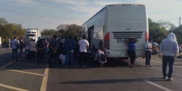 bloqueo en la Tampico a Tuxpan