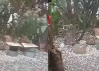 caída de granizo en Galeana
