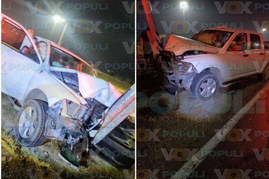 choque de camioneta contra poste Altamira