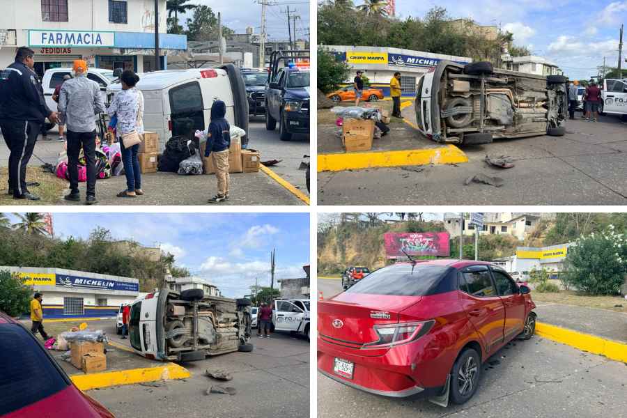 _choque y volcadura en Tampico (1)