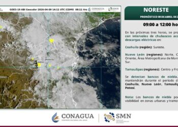 ¿A qué hora comenzarán las lluvias este jueves 9 de abril en Monterrey, Nuevo León?