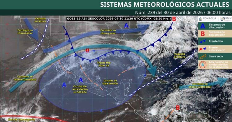 ¿Cómo afectará el frente frío número 48 a México hoy 30 de abril de 2026?