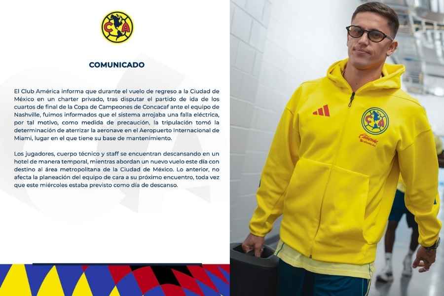 ¿Qué le pasó al avión del club América hoy?
