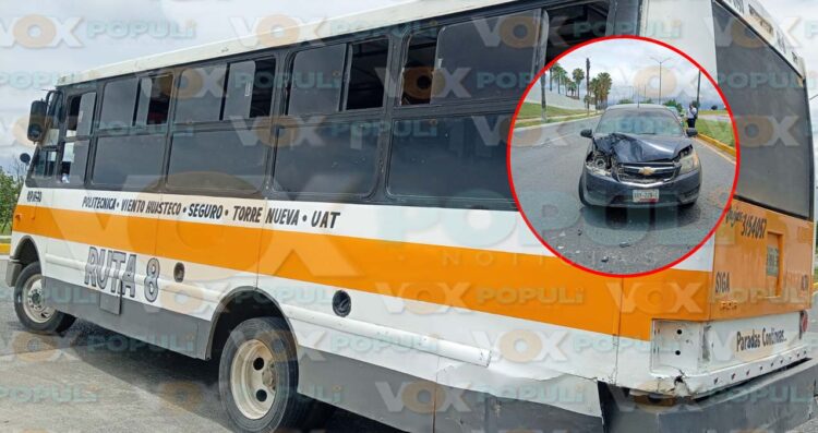 Chofer de microbús choque en Victoria