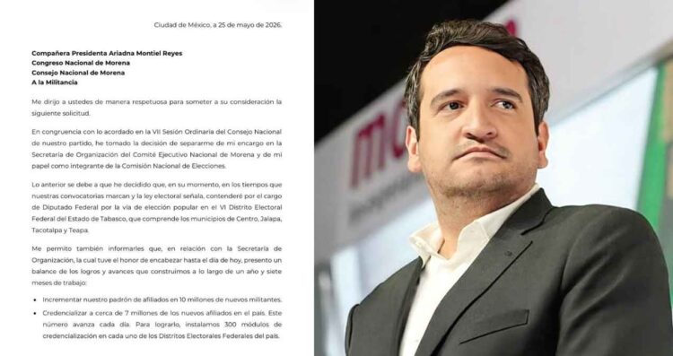 Andrés López Beltrán deja la Secretaría Organizacional de Morena