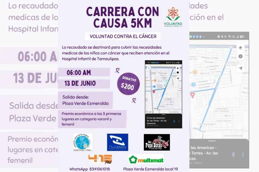 Anuncian “Carrera con Causa 5K” en apoyo a niños con cáncer en Ciudad Victoria, Tamaulipas