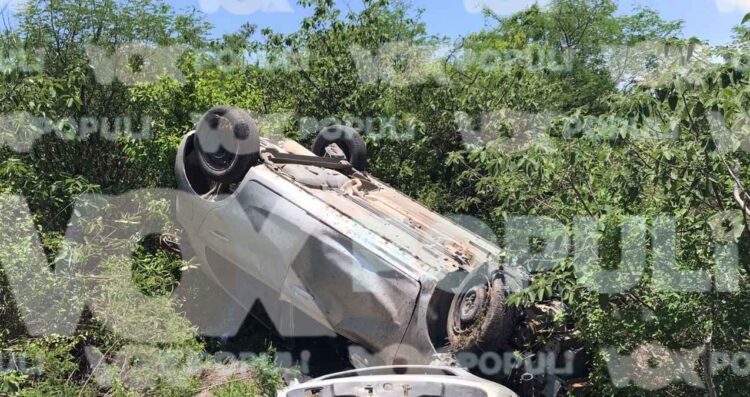 Aparatosa volcadura deja a hombre herido de gravedad en Ciudad Victoria, Tamaulipas