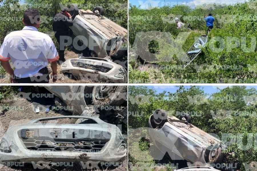 Aparatosa volcadura deja a hombre herido de gravedad en Ciudad Victoria, Tamaulipas