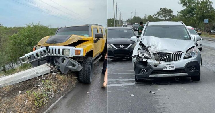 Aparatoso accidente camionetas en Matamoros