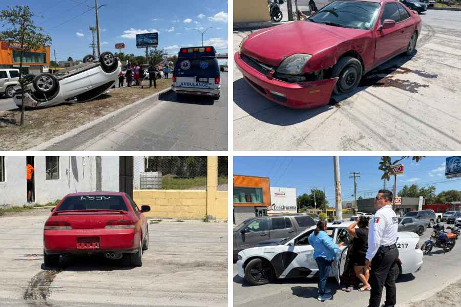 Aparatoso choque en Matamoros (1)