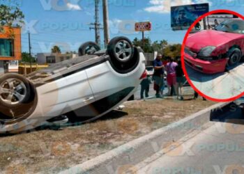 Aparatoso choque en Matamoros (2)