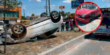 Aparatoso choque en Matamoros (2)