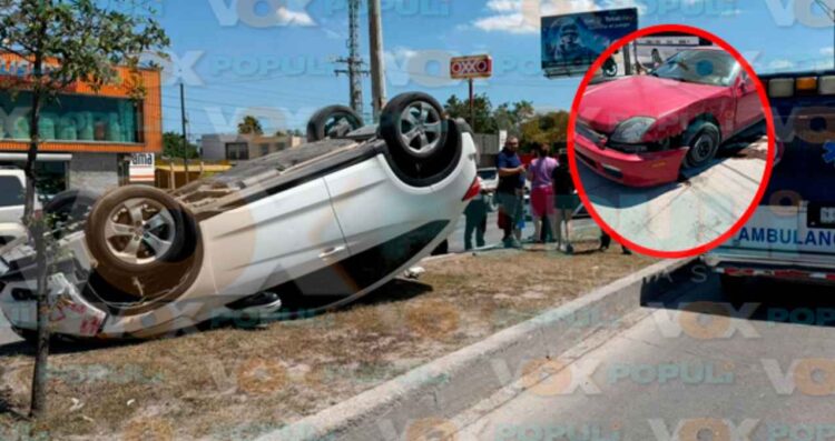 Aparatoso choque en Matamoros (2)