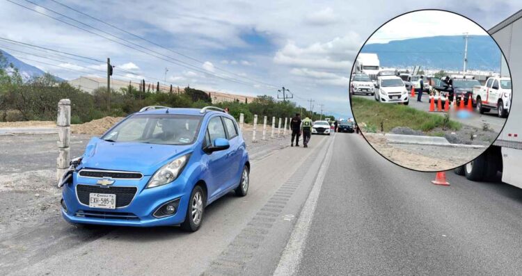 Automovilista muere al ser arrollado cuando intentaba cambiar el neumático a su vehículo en el Libramiento Noreste en García, NL