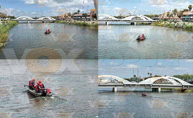 Autoridades continúan búsqueda de persona presuntamente ahogada en el Canal Anzaldúas en Reynosa, Tamaulipas