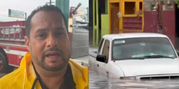 Bomberos rescatan a familias atrapadas por inundación en Matamoros, Tamaulipas