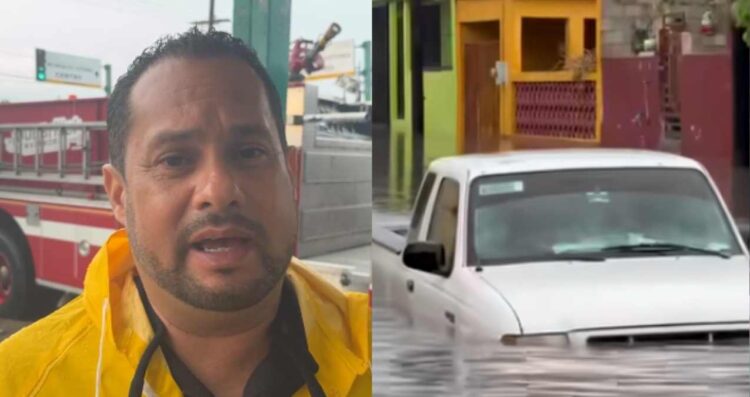 Bomberos rescatan a familias atrapadas por inundación en Matamoros, Tamaulipas