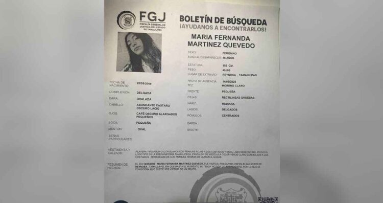Buscan a menor en Reynosa