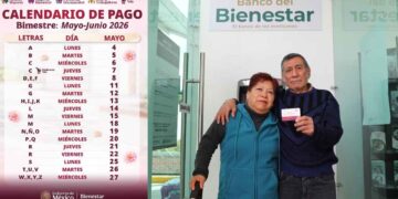 Calendario OFICIAL de pagos de la Pensión Bienestar 2026 del bimestre mayo-junio