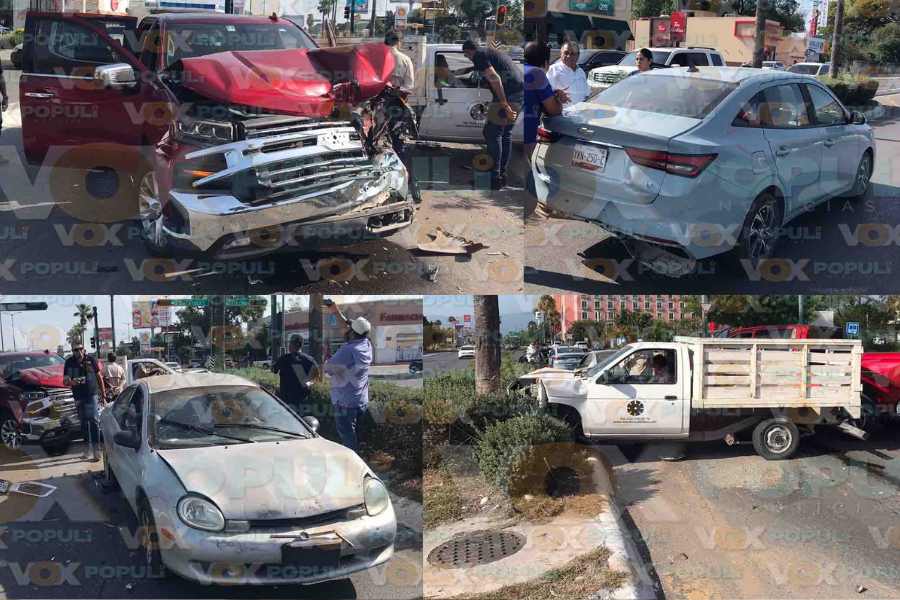Carambola deja lesionados y daños millonarios en bulevar de Ciudad Victoria, Tamaulipas