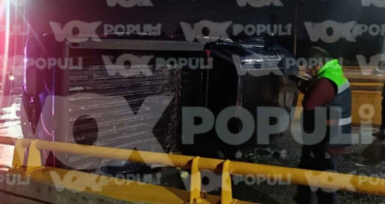 Conductor pierde el control y vuelca en puente “La Morita” de Altamira, Tamaulipas
