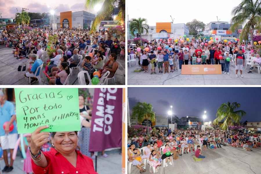 Disfrutan familias tampiqueñas nueva Jornada de Cine en Tu Colonia encabezada por Mónica Villarreal