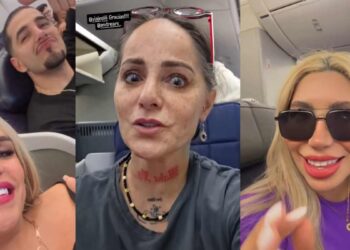 Famosas viven momentos de tensión, su avión aterrizó de emergencia