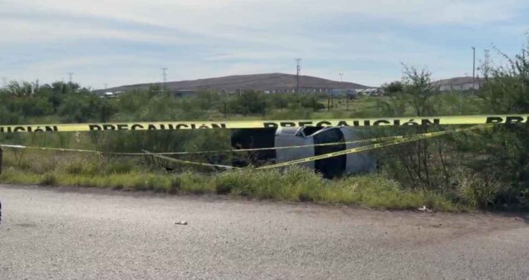 conductor sin vida volcadura Nuevo Laredo