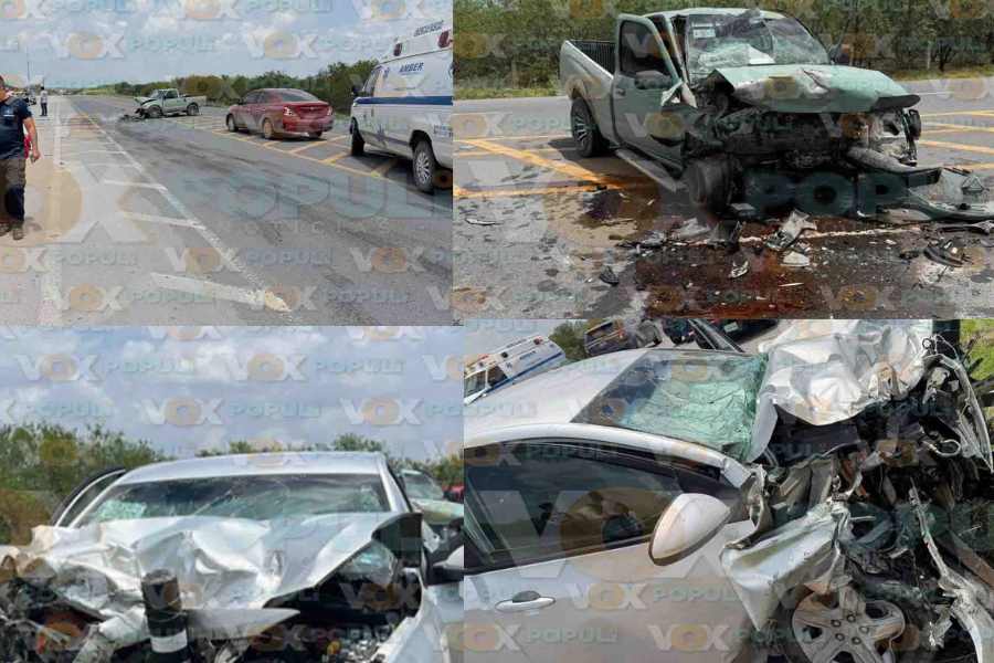Fuerte accidente frontal deja lesionados en Reynosa, Tamaulipas