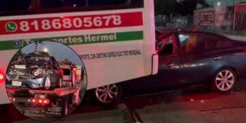 Fuerte colisión en Apodaca, Nuevo León, deja a una pareja prensada