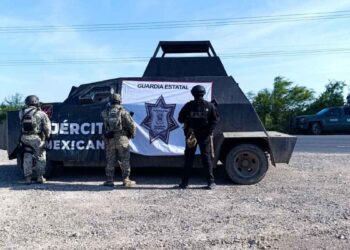 Guardia Estatal asegura vehículo con blindaje artesanal en zona rural de Camargo, Tamaulipas