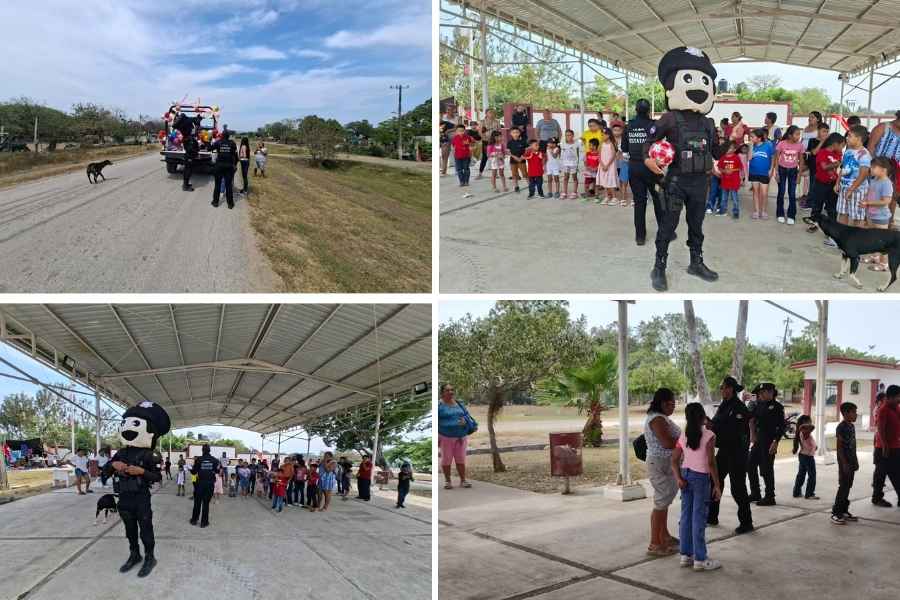 Guardia Estatal entrega juguetes a niños y niñas en ejido de Altamira, Tamaulipas
