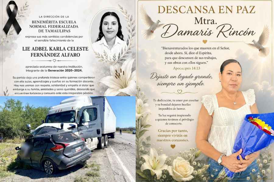 Identifican a maestras fallecidas en fatal choque en San Fernando, Tamaulipas