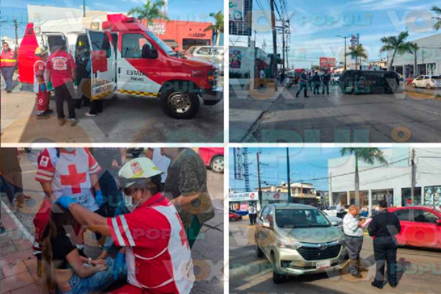 Jovencita lesionada choque en Tampico (1)