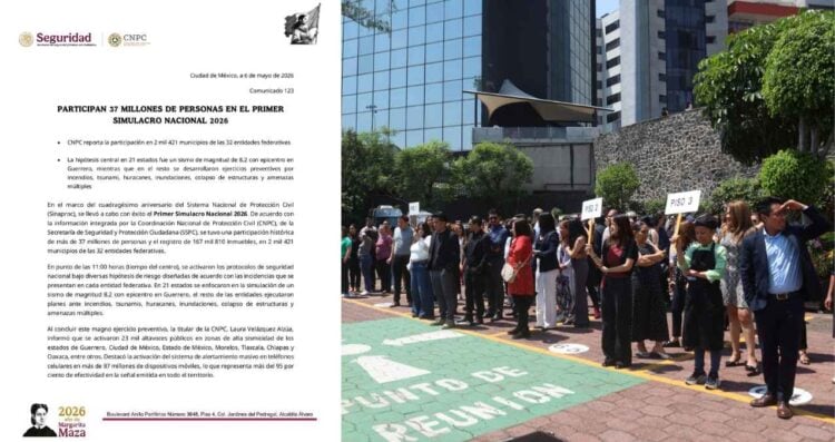 Más de 37 millones de personas participan en el Simulacro Nacional 2026, reporta CNPC