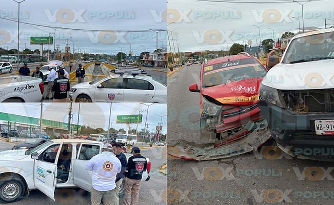 Menores quedan lesionados tras aparatoso choque frente a Bodega Aurrerá en Altamira, Tamaulipas