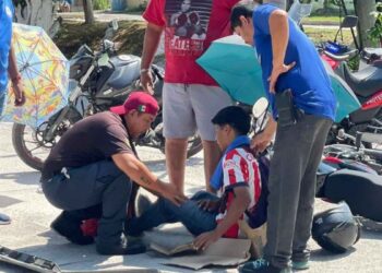Motociclista lesionado en El Mante
