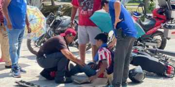 Motociclista lesionado en El Mante