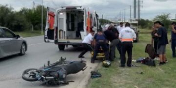 Choque automóvil motocicleta Cadereyta