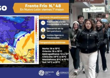 Protección Civil Nuevo León emite comunicado ante la llegada del frente frío núm. 48