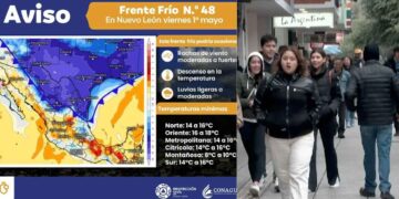 Protección Civil Nuevo León emite comunicado ante la llegada del frente frío núm. 48