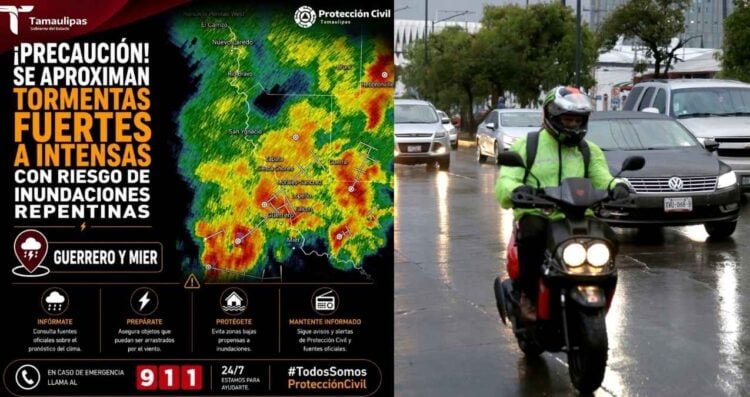 Protección Civil Tamaulipas prevé tormentas fuertes con posibles inundaciones: ¿Qué municipios se podrían ver afectados?
