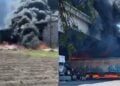 Se registra fuerte choque entre tren y pipa de combustible en Colón, Querétaro; reportan 2 muertos