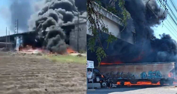 Se registra fuerte choque entre tren y pipa de combustible en Colón, Querétaro; reportan 2 muertos